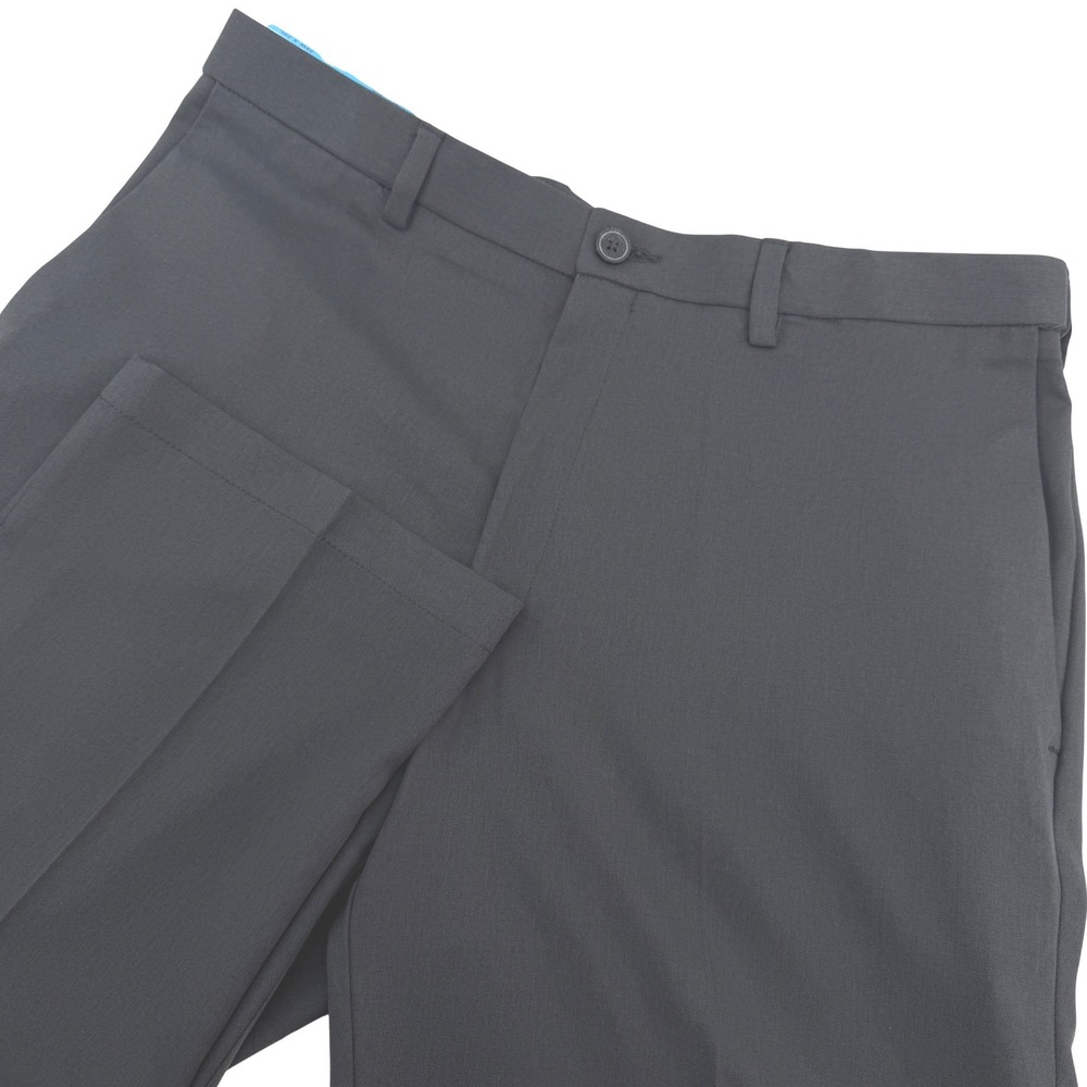 Haggar Cool 18 Pro Pants Mens 36x29 Charcoal Gray Classic Fit Stretch Slacks